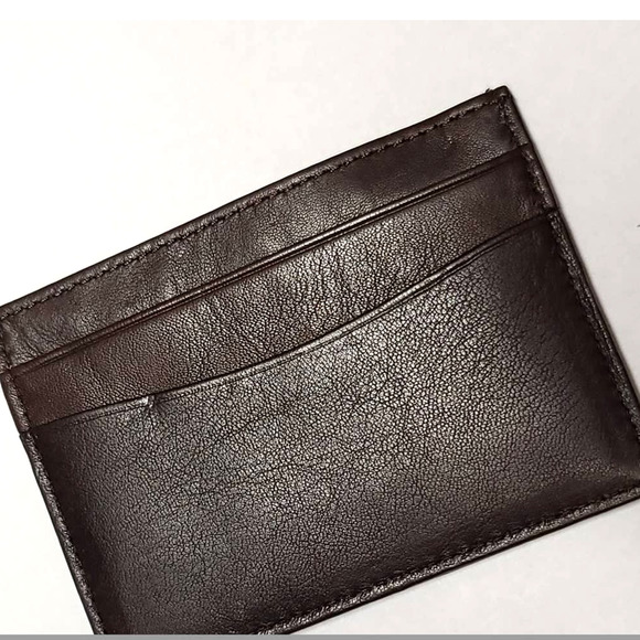 Nordstrom Leather Card Holder Wallet Brown - Picture 2 of 3